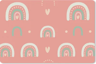 Produktbild von MuchoWow® Schreibtischunterlage Mädchen - Regenbogen - Herzen - Muster - Mädchen - Rosa - Kinder - Kind 60x40 cm - XXL Mauspad - Großes Mauspad