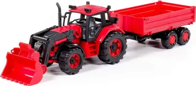 Obrázok produktu pre Polesie 91871 Beloruský Traktor S Nakladačom A Bočným Prívesom