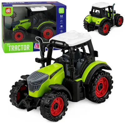 Image de Tracteur agricole vert de 15 cm avec entraînement par friction