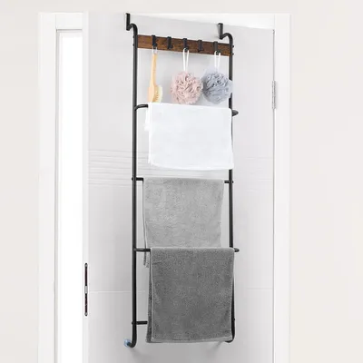 Produktbild von Handtuchständer 5 Ebenen, Metall schwarz, für Badezimmer