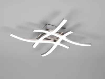 Image de Plafonnier LED ROUTE 5 W, 4 000 K, 600 lm, métal blanc argenté, dimensions : 7 x 46 x 46 cm, IP20, RL