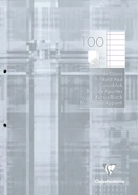 Produktbild von Clairefontaine 5x Kursusblock DIN A4 100 Blatt liniert mit Rand Hellgrau 5814C