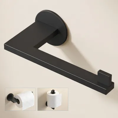 Produktbild von doporro Toilettenpapierhalter selbstklebend, Klopapierhalter aus Edelstahl ohne Bohren, Klorollenhalter für Badezimmer, Matt schwarz Lino-04