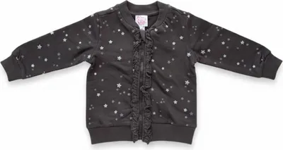 Imagen del producto de Sudadera de algodón para niña de la marca Chicco, color marrón con estrellas, talla 74