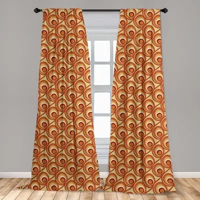 Produktbild von Abakuhaus, Fenstervorhänge, Retro Gekritzel-Kreise, 2-Panel-Set, 150 x 245 cm