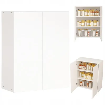 Immagine prodotto di Mobile da bagno bianco a due ante moderno con ripiani Scandinavo 80 cm
