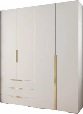 Produktbild von MEBLE KRYSPOL Inova 1 Möbelset Garderobe, 236,7x200x47cm - Weiß, Gold