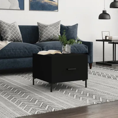 Produktbild von "Rabatt" Couchtisch modern - Wohnzimmertisch - Einfache Montage - Schwarz 50x50x40 cm Holzwerkstoff - Kaffeetisch CC22484