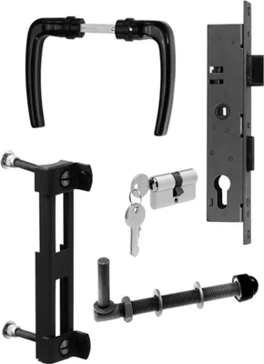 Produktbild von ALBERTS Zubehör-Set für Wellengitter-Tore bis 1500mm Höhe, anthr.-metallic
