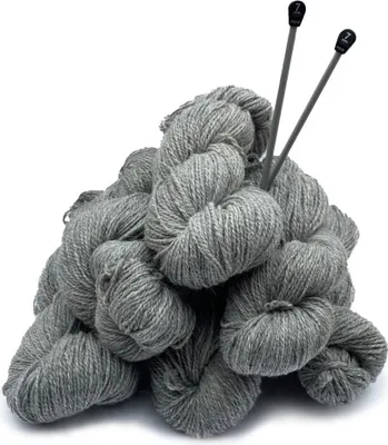 Produktbild von Schafwolle - NATURWOLLE 1 kg - Farbe: Grau