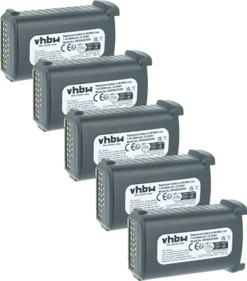 Produktbild von vhbw 5x Akku kompatibel mit Symbol MC9060-G, MC9090-G, MC9090, MC9060-S, MC9060-K, MC909, MC9062 Handheld Computer Scanner (2600 mAh, 7,4 V, Li-Ion)