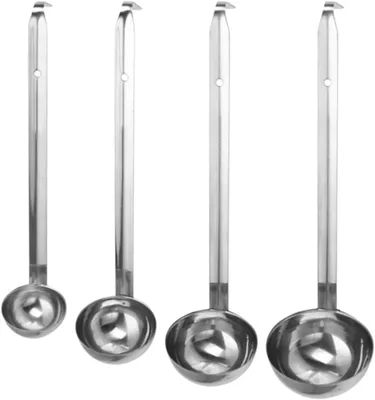 Imagen del producto de Juego de cucharas para servir de acero inoxidable, de 4 piezas, en diferentes tamaños, para la cocina