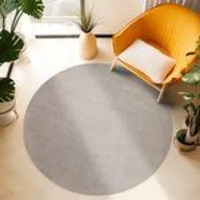 Produktbild von Teppich Wohnzimmer Schlafzimmer Läufer Esszimmer Küchenteppich Einfarbiges Design Flauschig Weich Farbe : Creme , Größe : 160 cm Rund