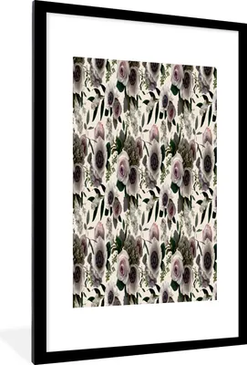 Produktbild von MuchoWow® MuchoWow® Gerahmtes Poster Blumen - Flora - Rosa 60x90 cm - Poster mit zchwarzem Bilderrahmen - Dekoration - Wandposter Wohnzimmer - Hochwertig