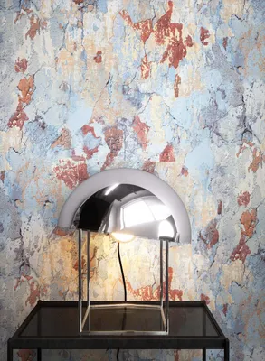 Newroom Vliestapete Toni Muster 2 Blau Beton, Wohnbeispiel