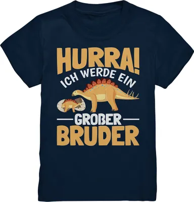 Produktbild von Hurra Großer Bruder Dinosaurier Shirt – Navy / 134/146 (9-11)
