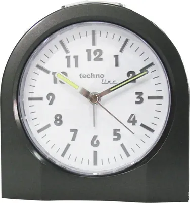 Zdjęcie produktu dla Technoline Modell 3X, Kwarcowy budzik, Okrągły, Antracyt, Metaliczny, Analogowy, 132 mm, 138 mm