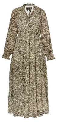 Produktbild von caneva Damen Maxikleid mit Leoprint 19228982-CA02, Hellbeige Mehrfarbig, S