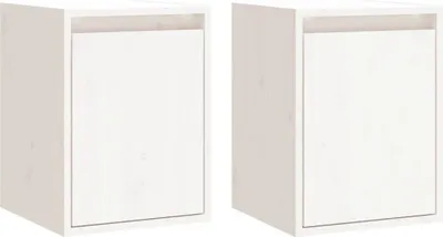 Obrázok produktu pre vidaXL Nástenné skrinky 2 ks. Biele 30x30x40 cm Borovicový masív