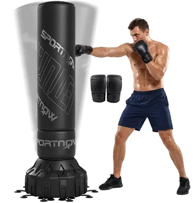 Produktbild von SPORTNOW Boxsack freistehend 180 cm Standboxsack mit Saugfuß befüllbar Basis
