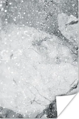 Produktbild von MuchoWow® Poster Marmor - Glitter - Grau 60x90 cm - Wanddekoration