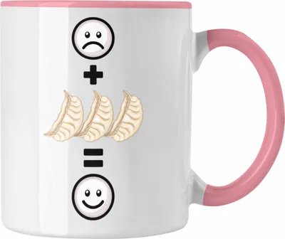 Produktbild von Trendation - Dumplings Tasse Geschenk für Dumpling-Liebhaber Lustige Geschenkidee :( + Dumplings = :) Geburtstag (Rosa)