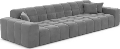 Produktbild von Samtstoff 4-Sitzer Couch Nivara Dunkelgrau