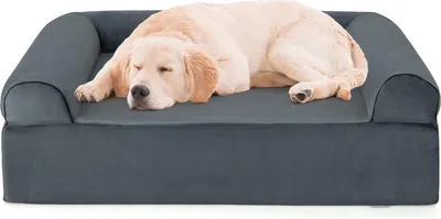 Produktbild von GOPLUS Orthopädisches Hundesofa, Hundebett mit seitlichem Rand, weichem Memory Schaum, Tierbett Indoor für kleine & mittelgroße Katzen & Hunde