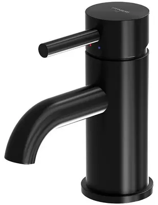 Productafbeelding van Steinberg wastafelmengkraan met afvoer, voorzien van flexibele slangen van 3/8 inch, mat zwart, 1 stuk.