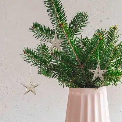 Produktbild von 3er Set Weihnachtsanhänger Weihnachtsdeko | Dekoanhänger aus Metall Stern Silber