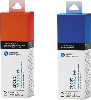 Produktbild von 4 Transferfolien für Mug Press - Rot + Blau