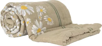 Produktbild von Dekorative Steppdecke aus Baumwolle mit Margeritenmotiv