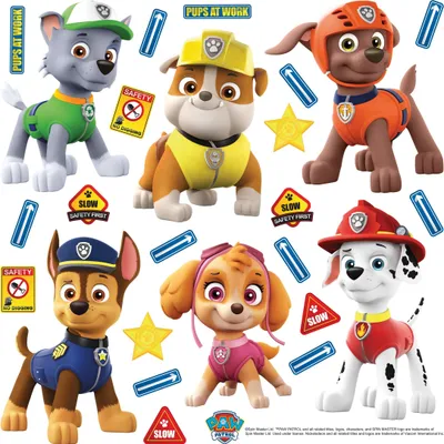 Produktbild von Sanders & Sanders Wandtattoo PAW Patrol Blau, Gelb und Orange - 600239 - 30 x 30 cm