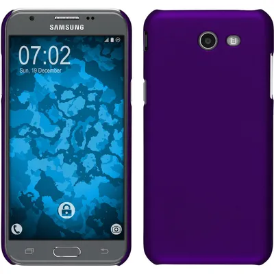 Produktbild von PhoneNatic Case kompatibel mit Samsung Galaxy J3 Emerge - Hülle lila gummiert Hard-case + 2 Schutzfolien
