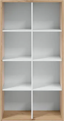 Produktbild von Bücherregal >Noa< in Artik Weiß / Nodi-Eiche - 72x136x33 (BxHxT)