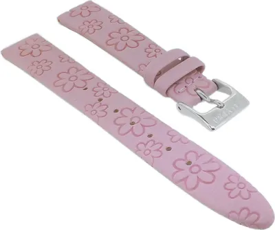 Produktbild von Calypso Kinder Uhrenarmband Leder rosa 14mm Blumenprägung K5710/2