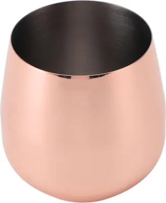 Imagen del producto de Vaso de vino de acero inoxidable, sin tallo, forma de huevo, 550 ml, irrompible, portátil, ideal para bares y eventos al aire libre, con revestimiento de cobre