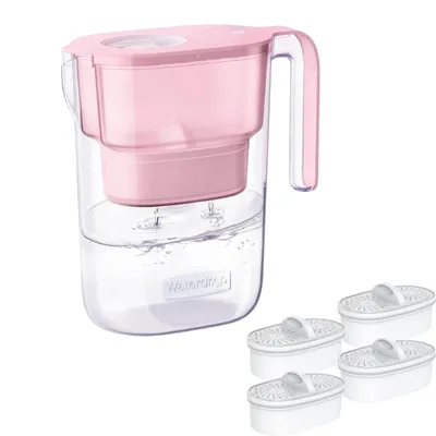 Zdjęcie produktu dla Dzbanek filtrujący wodę do lodówki Waterdrop Elfin z wkładem filtrującym 4×90 dni, 2,5 l, certyfikat NSF, bez BPA, różowy (filtr wymienny: WD-PF-01A)