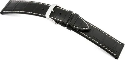 Produktbild von Happel Lederband Saboga 19mm schwarz mit Alligatorprägung