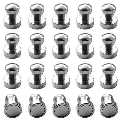 Produktbild von 20er Set Magnet Pins N52 Neodym | Kegelmagnet Magnetpins Edelstahl | Kegelpin Supermagnet | Ultrastarke Kühlschrankmagnete