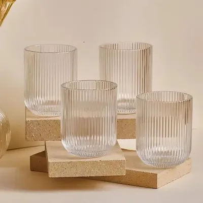 Produktbild von Bavary Trinkgläser-Set mit vertikaler Riffelung, 6 x 250 ml, spülmaschinenfest