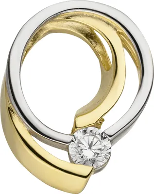 Produktbild von Anhänger 333 Gold Gelbgold bicolor 1 Zirkonia Goldanhänger