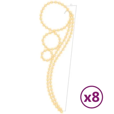 Zdjęcie produktu dla vidaXL Lampki choinkowe 8 szt. Kuliste Ciepła biel 111,5x35x4,5 cm