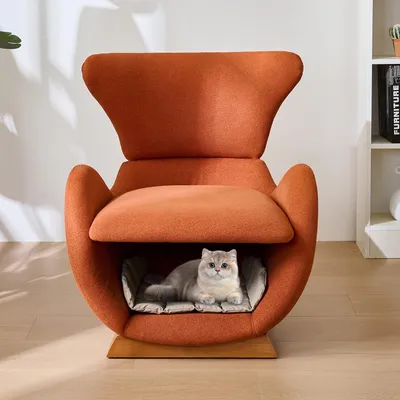 Produktbild von Designer-Loungesessel im Walhai-Look – haustierfreundlicher Loungesessel, bietet Katzen und kleinen Hunden einen Rückzugsort,anti-Katzen-Kratz-Stoff