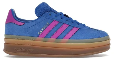 Image de adidas Gazelle Bold, couleur bleu intense et rose clair (pour femmes) - Taille EU 38
