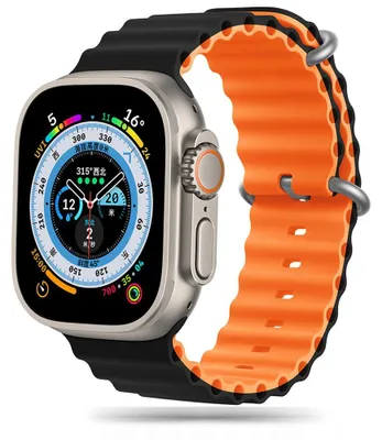 Produktbild von Tech-Protect Iconband Pro Apple Watch 4 / 5 / 6 / 7 / 8 / 9 / Se / Ultra 1 / 2 (42 / 44 / 45 / 49 Mm) Schwarz/Orange