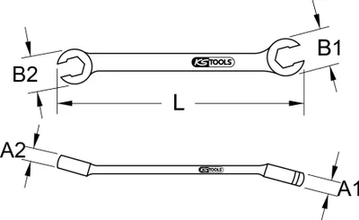 Obrázok produktu pre KS Tools 518.0517, Chrómovo-vanádová oceľ, Chróm, 16x18 mm, DIN 3118, 350 mm, 168 g