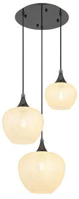 Produktbild von LED Hängeleuchte, 3-Flammig, Glas, Kristall, schwarz, D 49 cm
