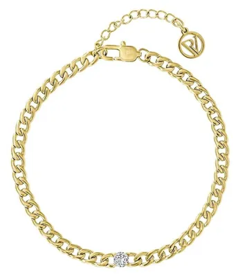 Produktbild von PAUL VALENTINE - Damen Armband Edelstahl - Vergoldet/Golden - Zirkonia Anhänger