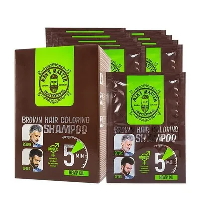 Produktbild von Mens Master Professional barvící šampon hnědá barva na vlasy 10 x 25 ml